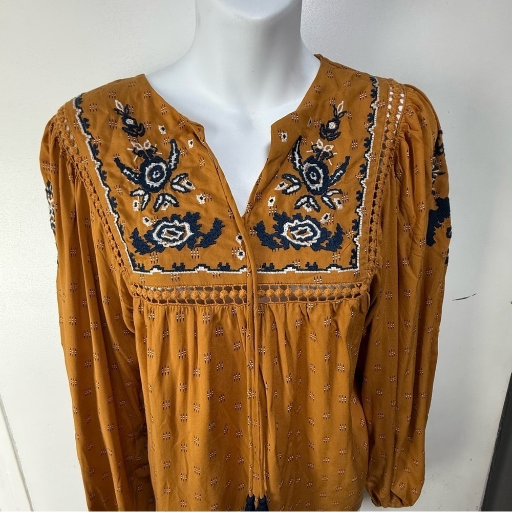 Embroidered Mustard Blouse - Picture 2 of 7